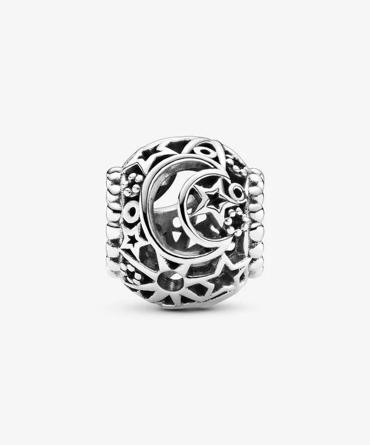 Conta Pandora Openwork Sun, Stars and Moon