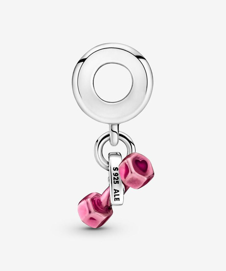 Conta Pandora Dumbbell and Heart