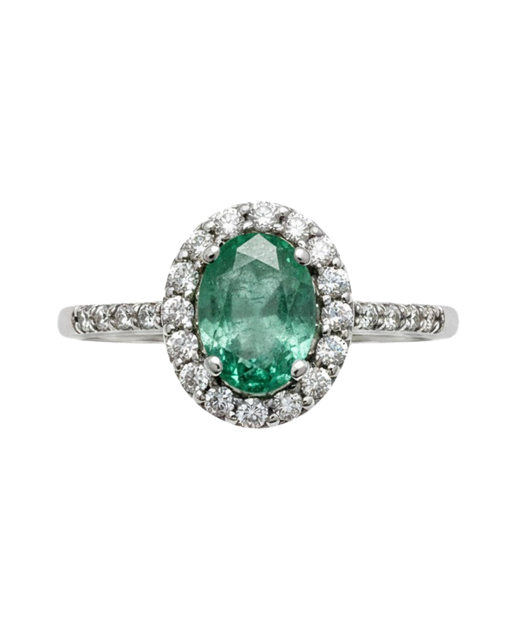 Anel Ouro Branco, Esmeraldas e Diamantes Naturais