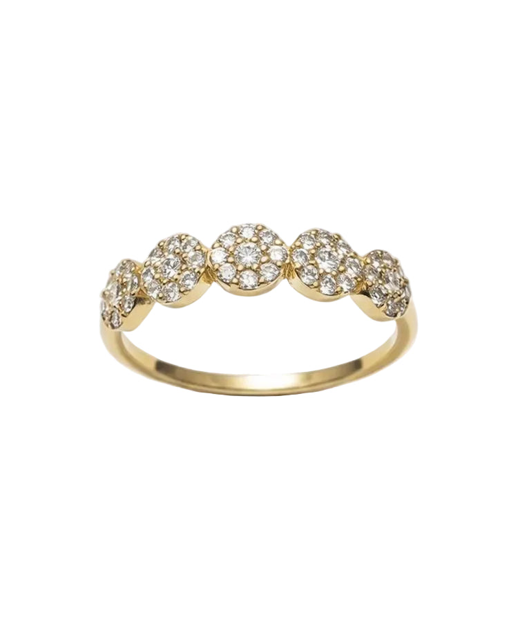 Anel ouro amarelo com Diamantes Naturais