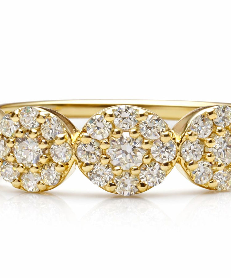 Anel ouro amarelo com Diamantes Naturais