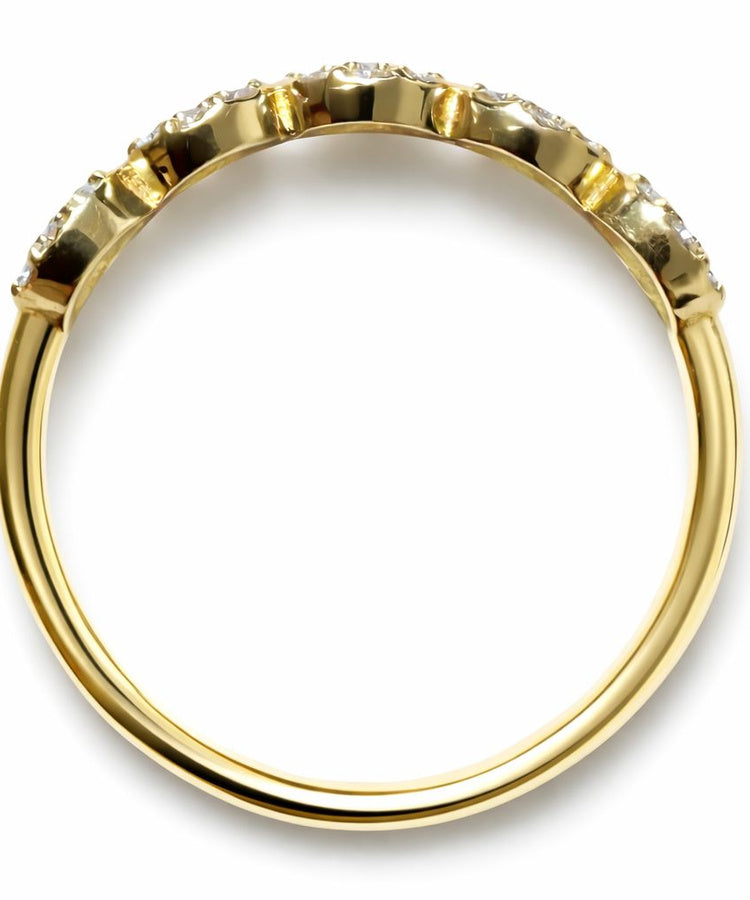 Anel ouro amarelo com Diamantes Naturais