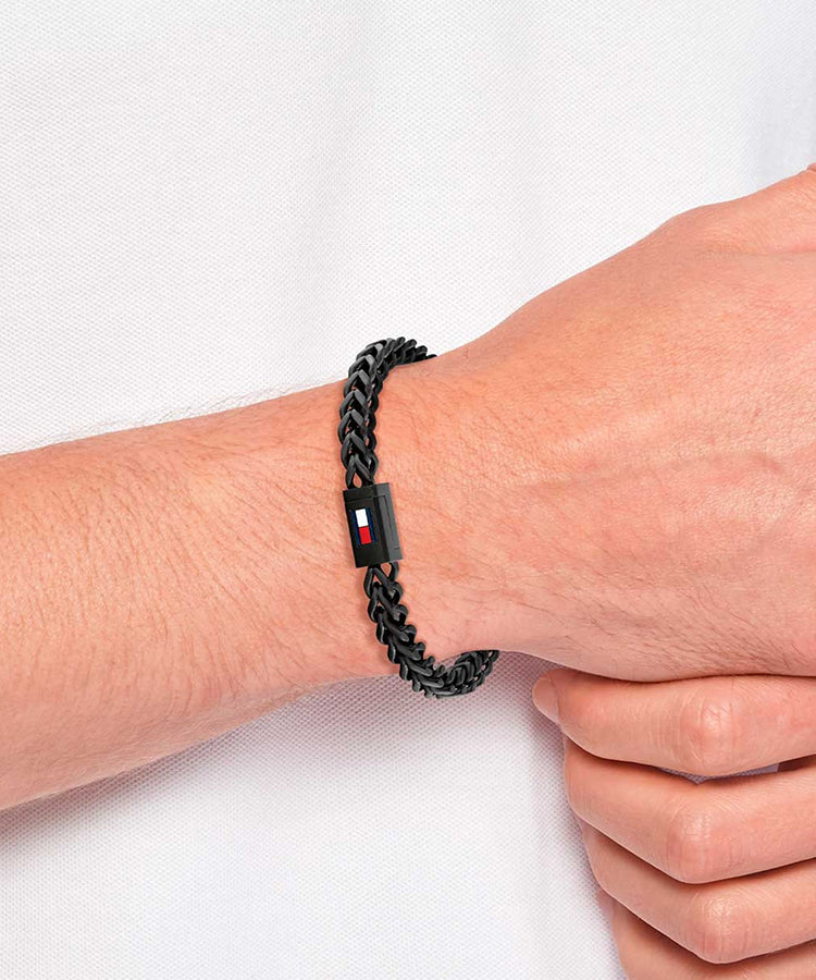 Pulseira Aço Malha Preta