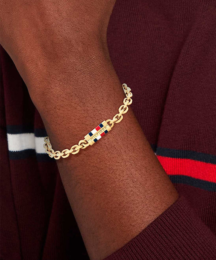 Pulseira Aço Malha Dourada