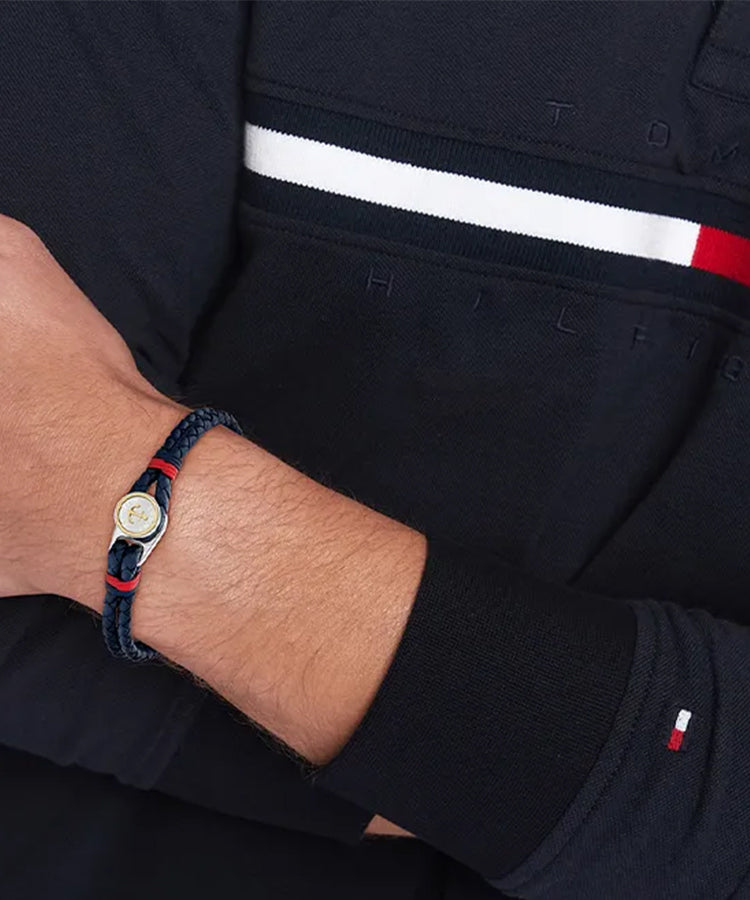 Pulseira Homem Aço e Pele