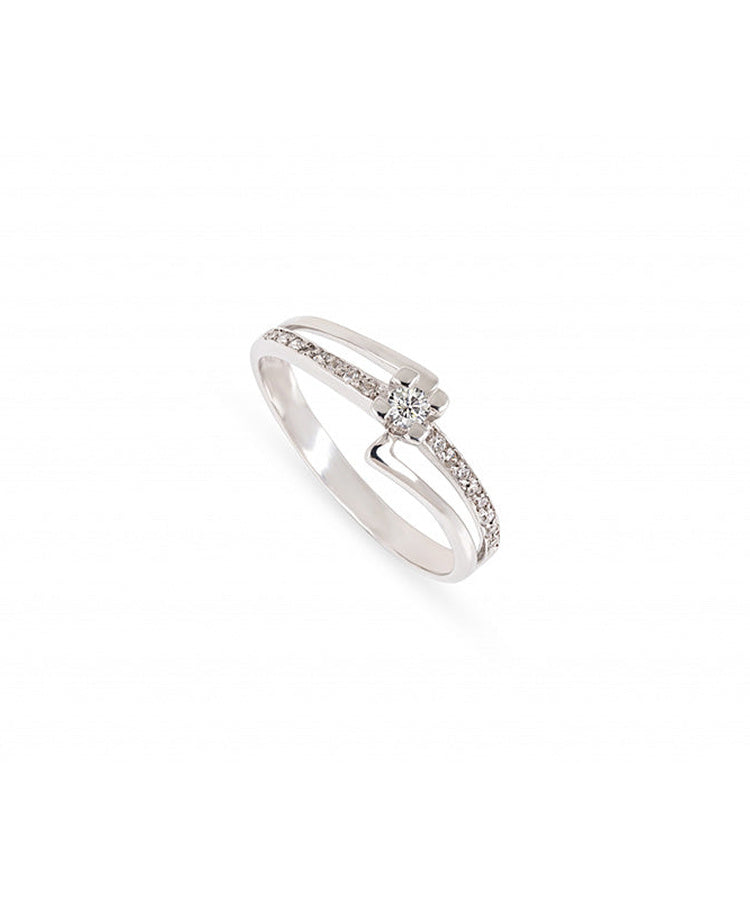 Anel brilhantes ouro 800 JOANR004549B