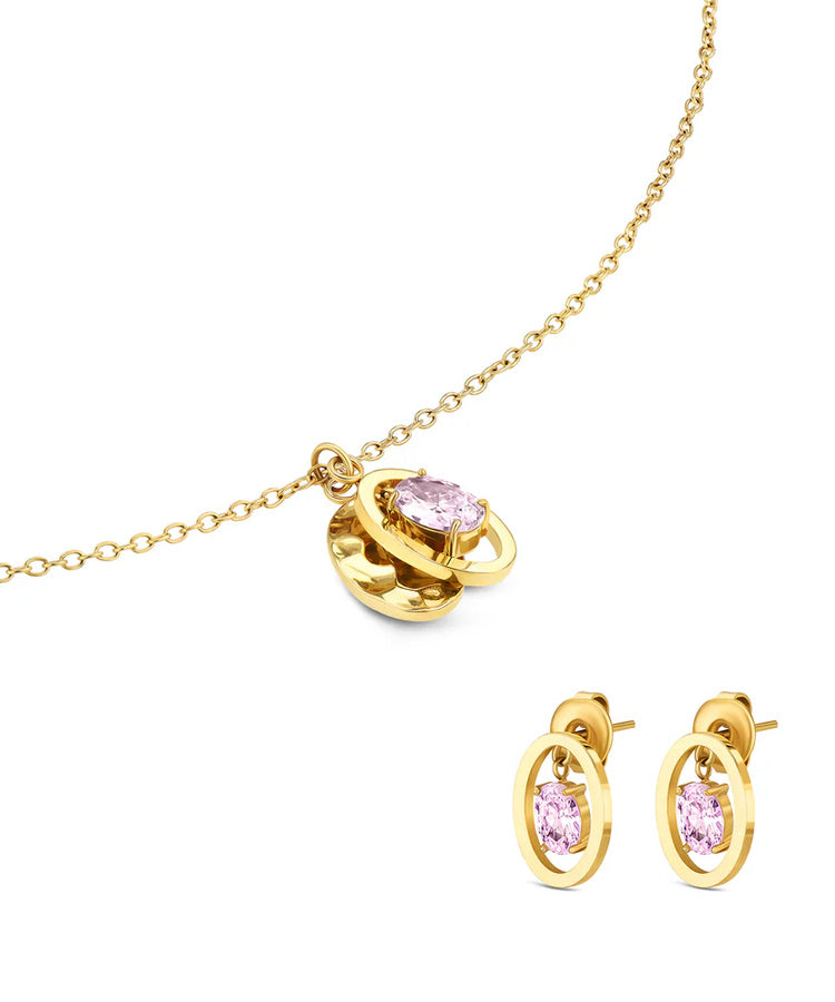 Set Colar & Brincos One Birthstone Junho