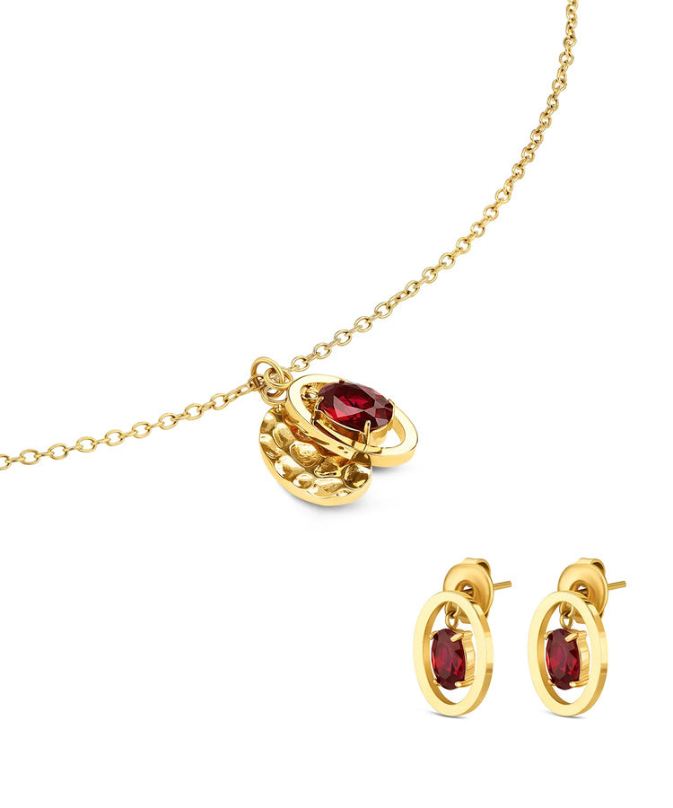 Set Colar & Brincos One Birthstone Julho