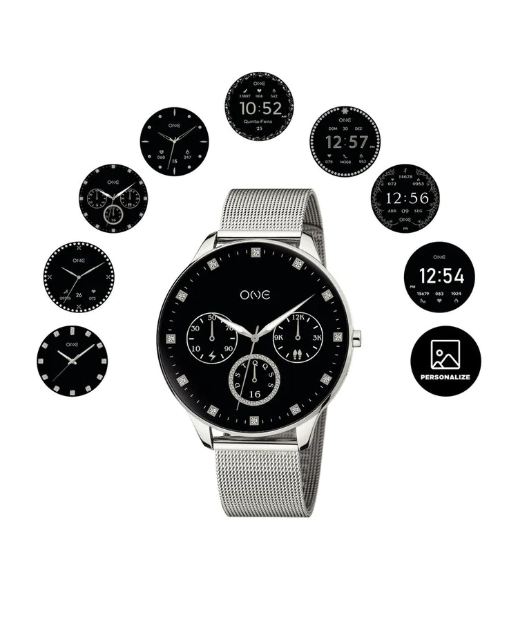Smartwatch ONE Slim Silver Mesh