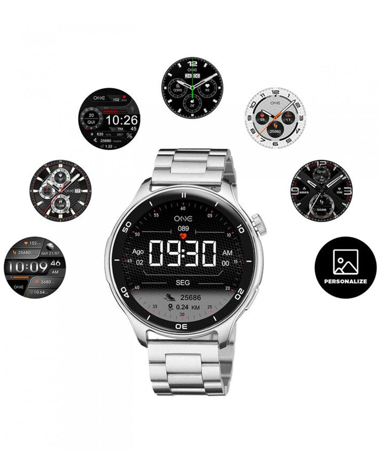 Relógio Smartwatch One Men Explorer GPS Silver