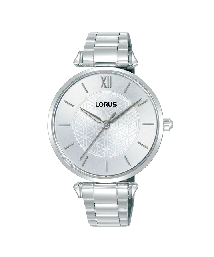 Relógio Lorus Ladies Classic Padrão Geom. Prateado