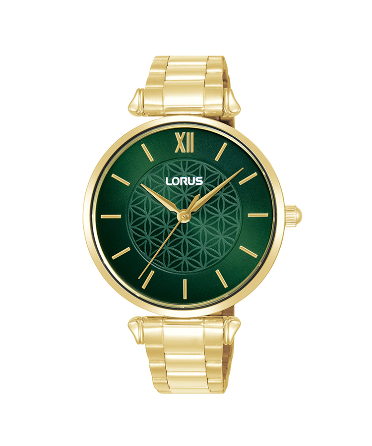 Relógio Lorus Ladies Classic Padrão Geom. Dour.-Verde