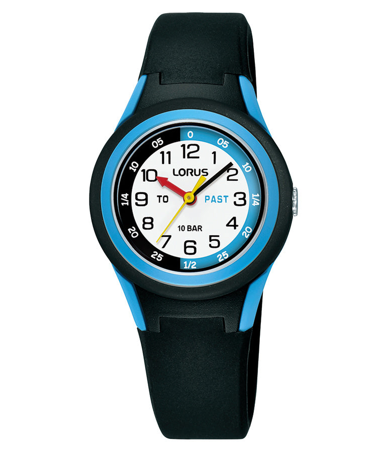 Relógio Lorus Kids Analógico Aprender Preto-Azul