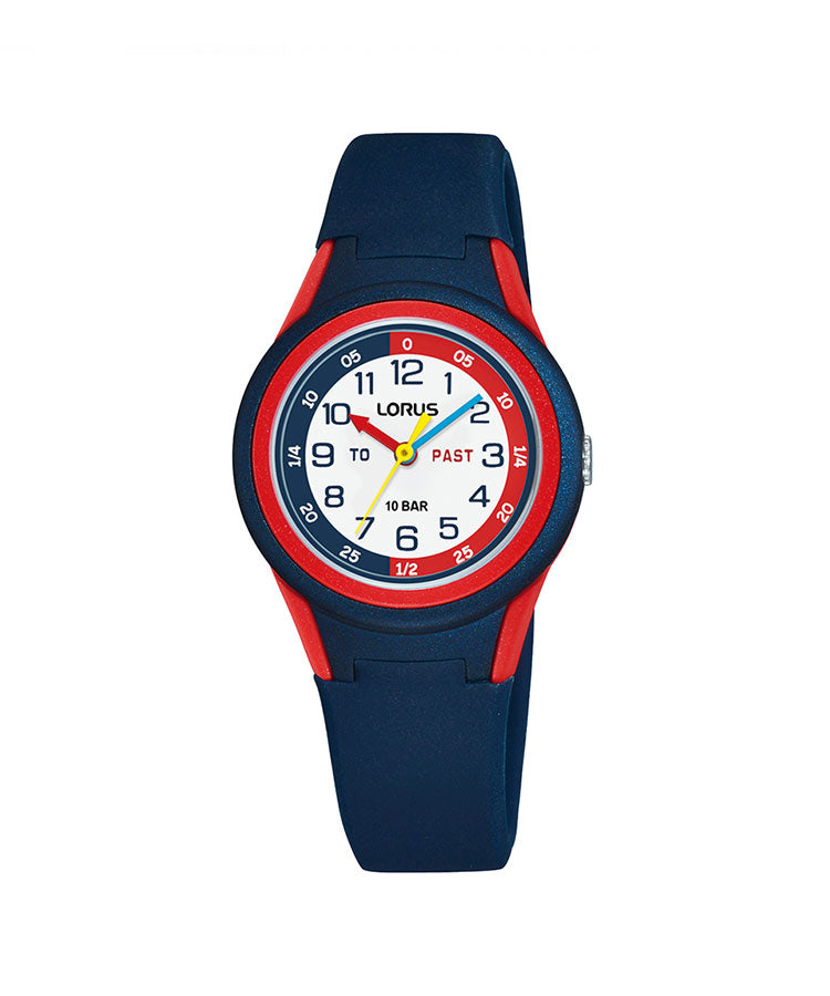 Relógio Lorus Kids Analógico Aprender Azul-Verm.