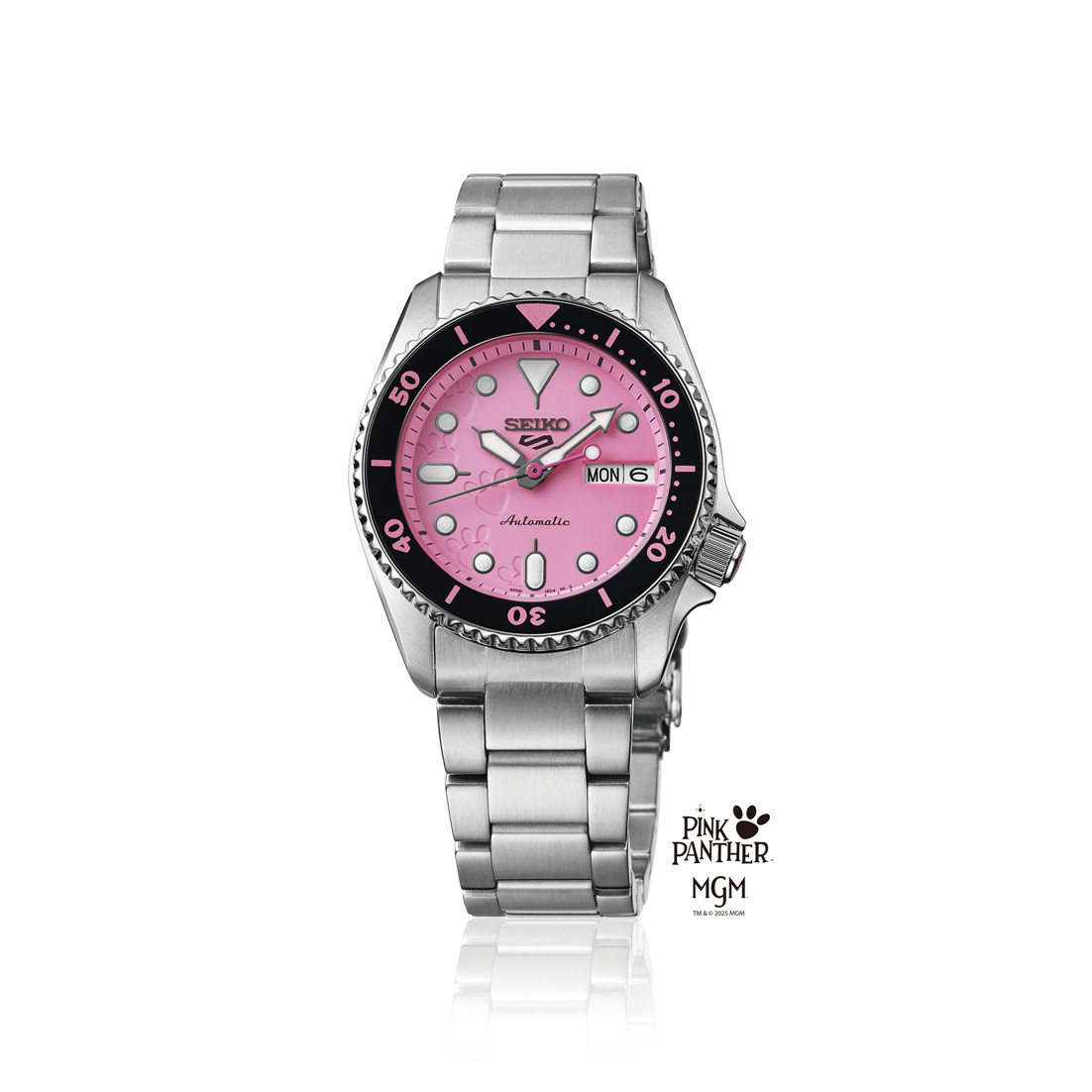 Relógio Seiko 5 Edição Limitada Pantera Cor de Rosa