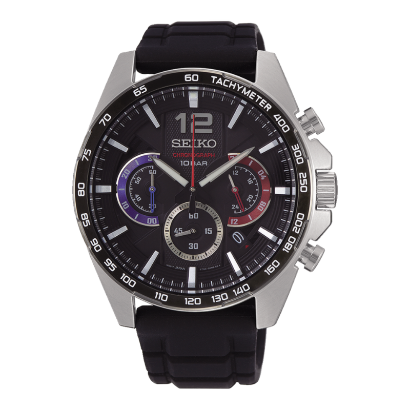 Relógio Seiko Neo Sports Quartzo Crono Bisel Negro