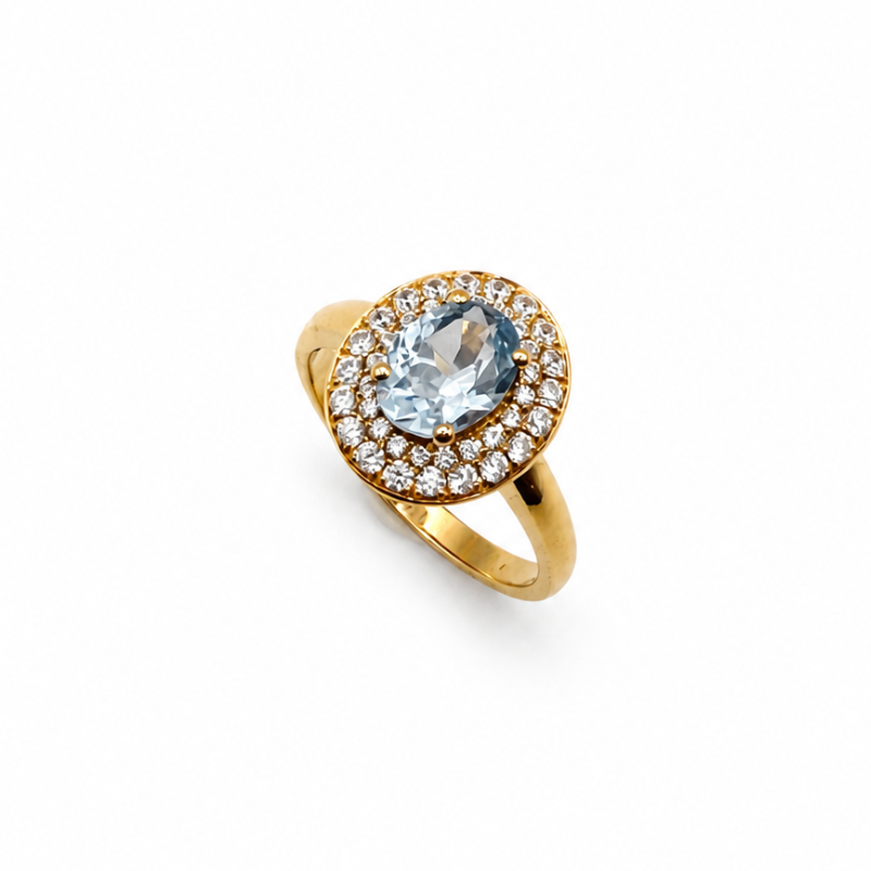 Anel pedras ouro 800 AN11036