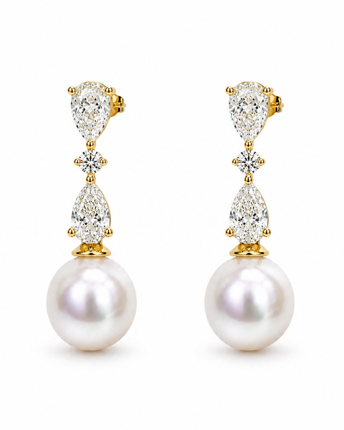 Brincos ouro 800, pérolas e diamantes naturais