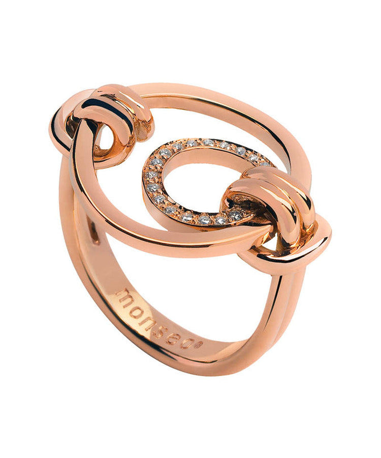 Anel Monseo Circles Ouro Rosa e Diamantes