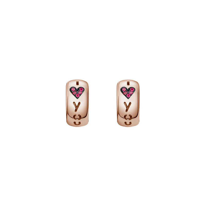 Brincos Monseo Ouro e Diamantes I Love You