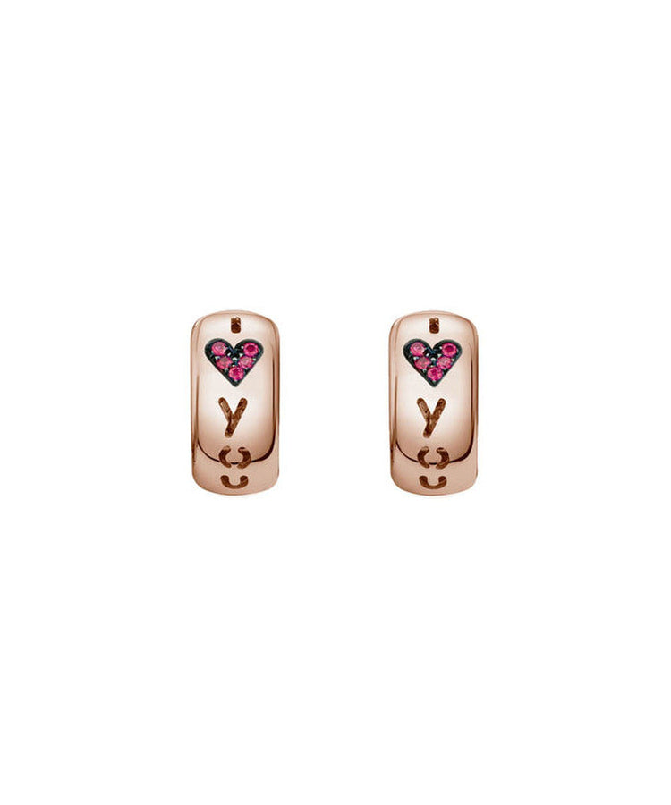 Brincos Monseo Ouro e Diamantes I Love You