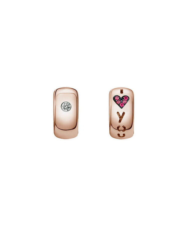 Brincos Monseo Ouro e Diamantes I Love You