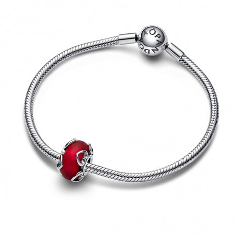 Conta Pandora Murano Vermelho & Corações Conta Pandora Murano Vermelho & Corações