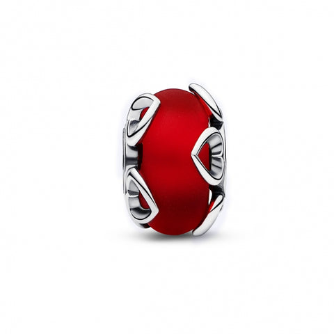 Conta Pandora Murano Vermelho & Corações Conta Pandora Murano Vermelho & Corações