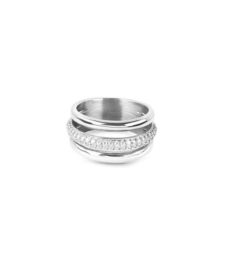 Anel One Silver Frost Crystal