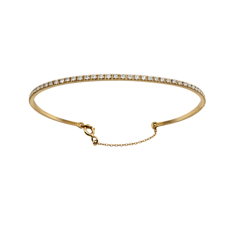 Pulseira escrava diamantes ouro 800