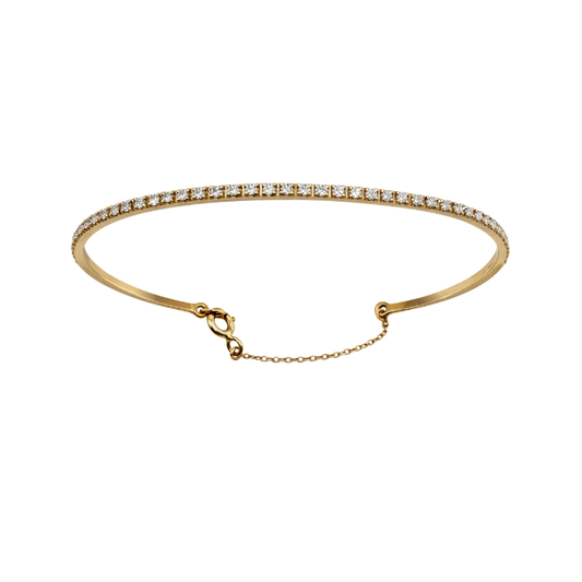 Pulseira escrava diamantes ouro 800