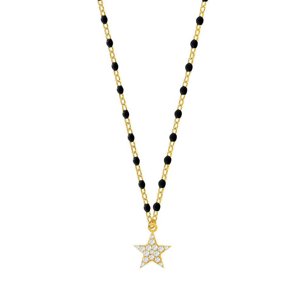 Colar Starry Noir em Prata Dourada
