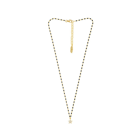 Colar Starry Noir em Prata Dourada