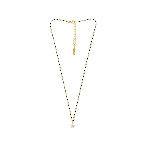 Colar Starry Noir em Prata Dourada