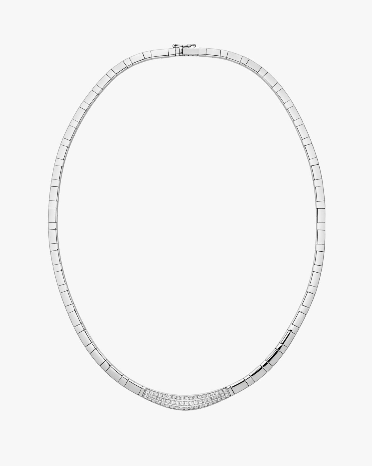 Colar Ouro Branco e Diamantes Naturais