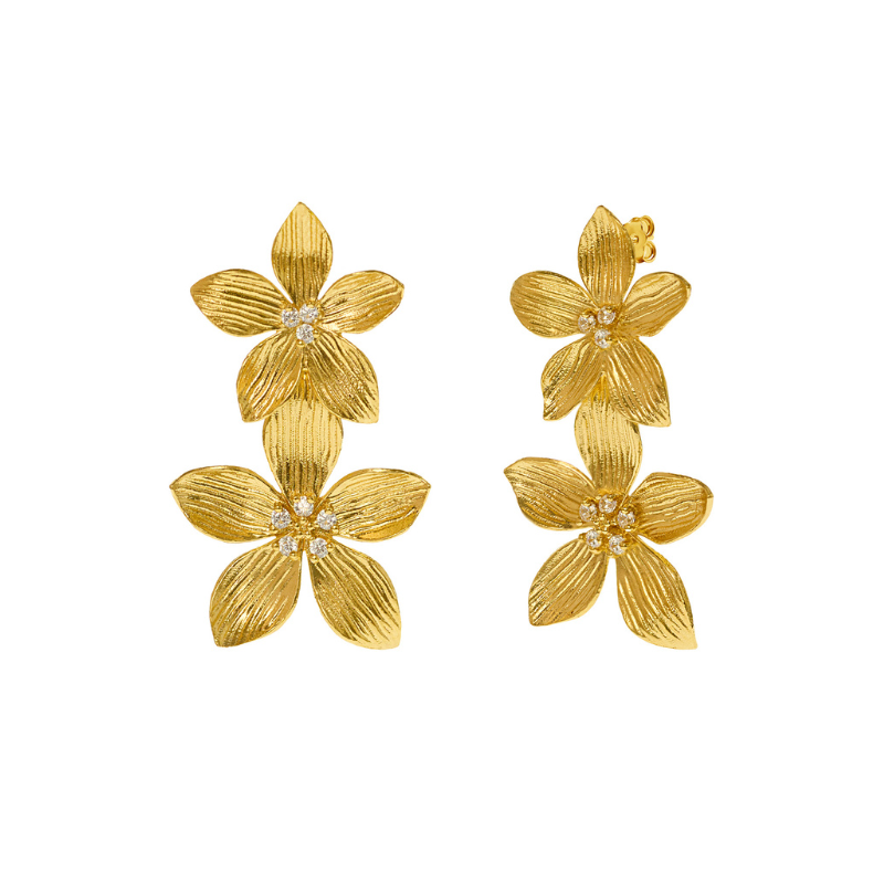 Brincos Lily Prata Dourada Eugénio Campos