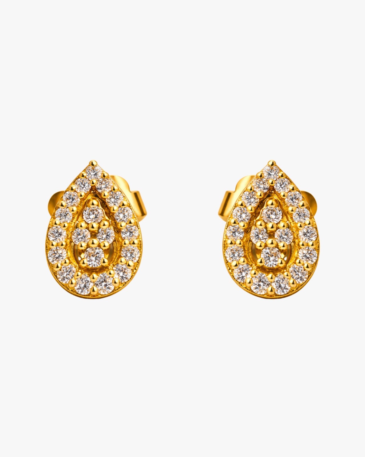 Brincos Ouro Amarelo com Diamantes Naturais