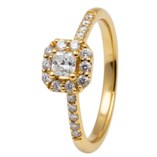 Anel diamantes ouro 800 AN16238