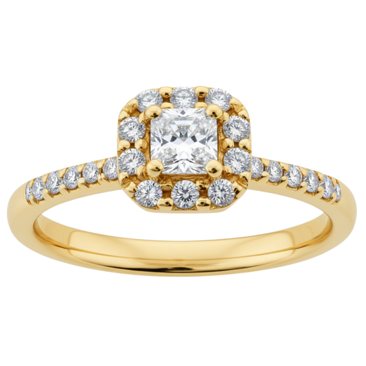 Anel diamantes ouro 800 AN16238