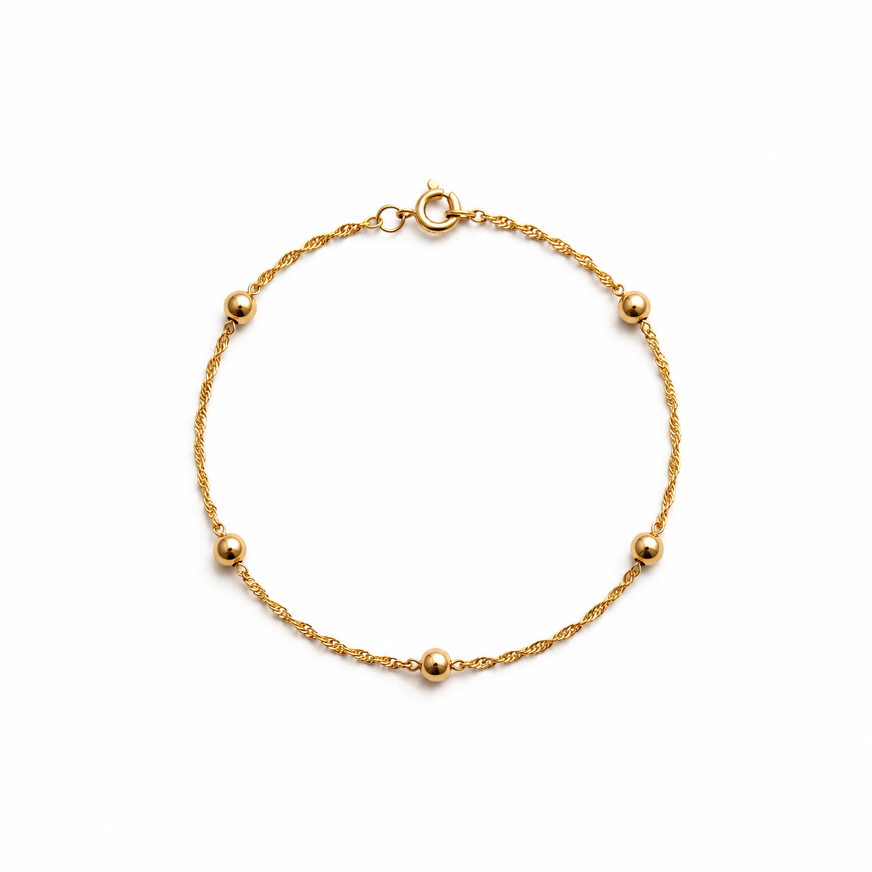 Pulseira esferas ouro 800