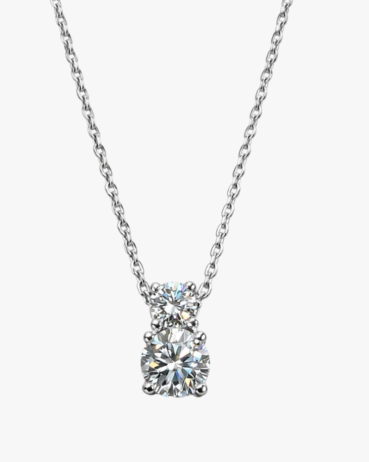 Colar diamantes ouro branco 800