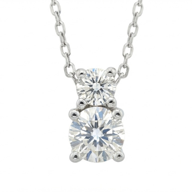 Colar diamantes ouro branco 800