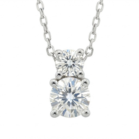 Colar diamantes ouro branco 800