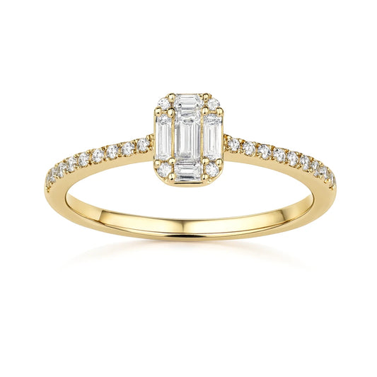 Anel ouro amarelo e Diamantes Naturais