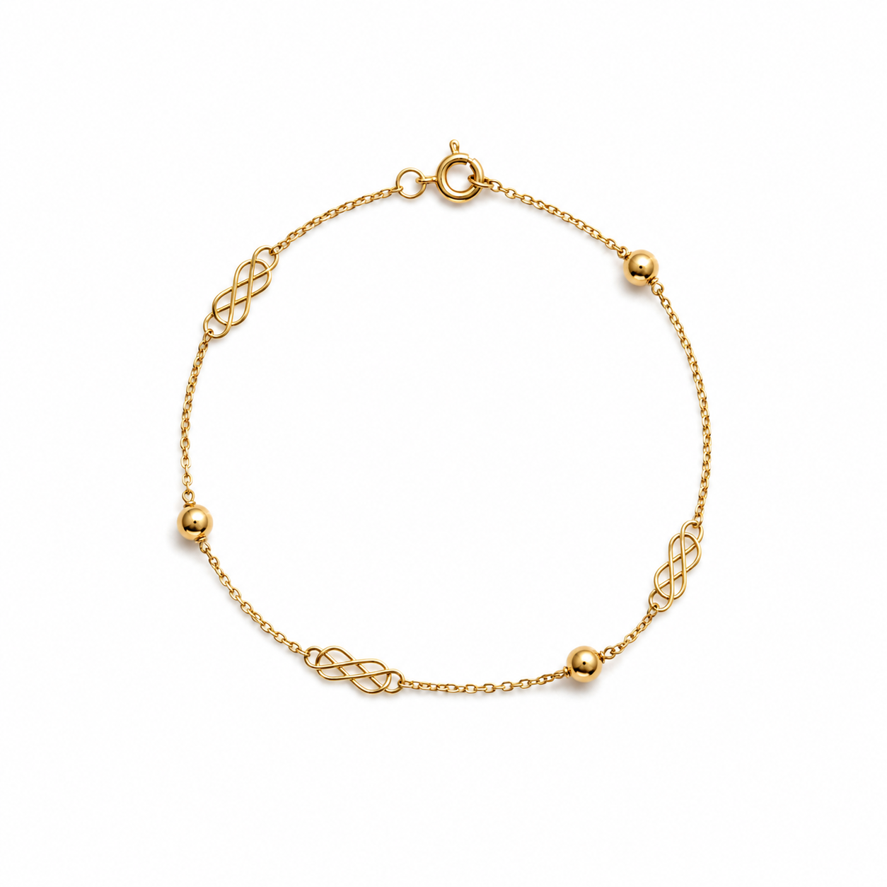 Pulseira esferas ouro 800
