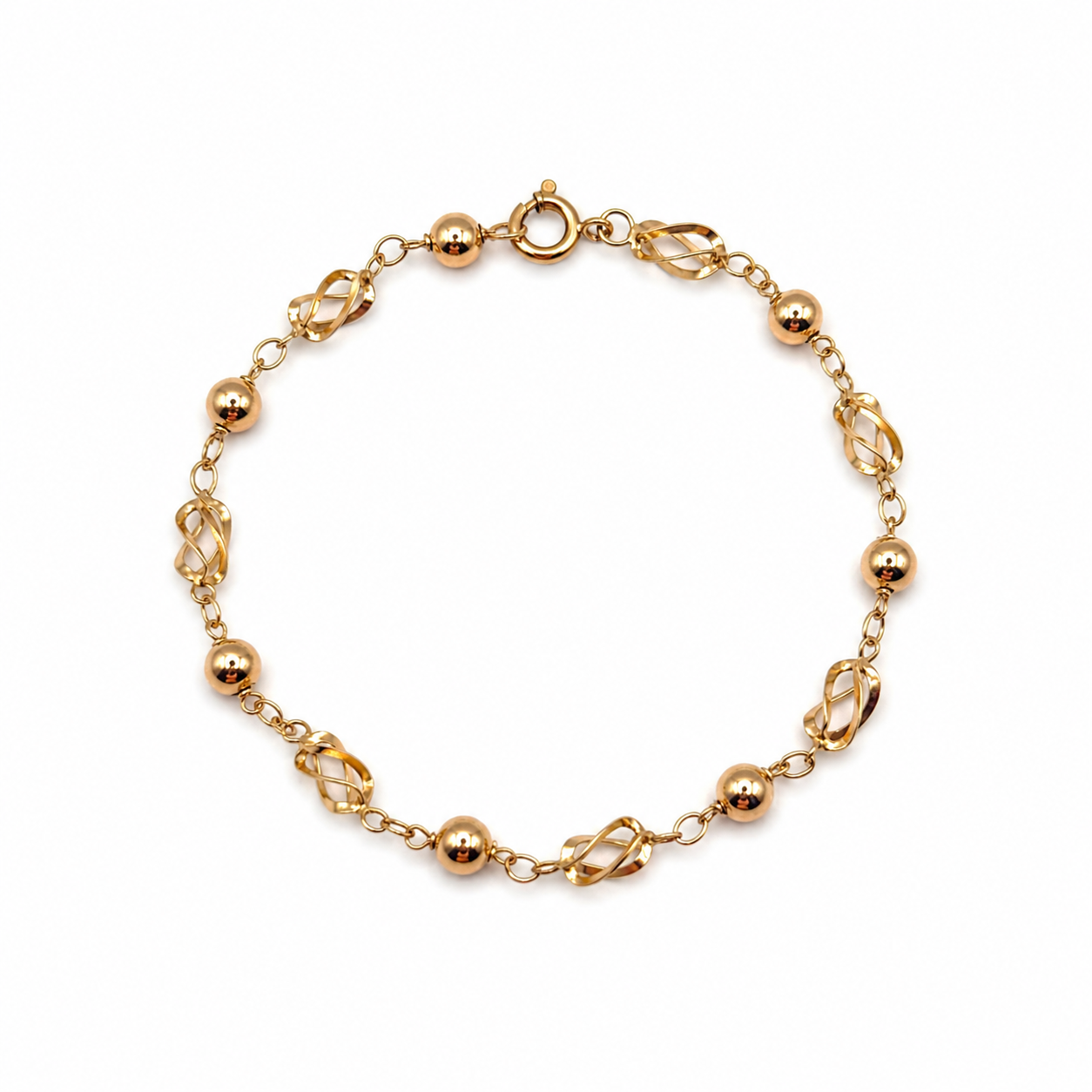 Pulseira esferas ouro 800