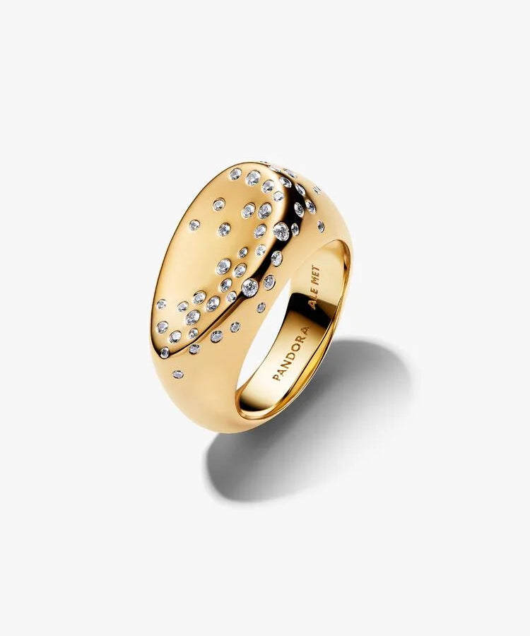 Anel Pandora Selo Cúpula Oval com Pedras