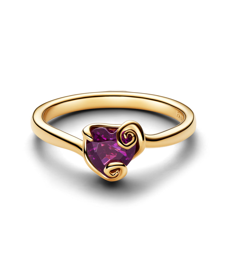 Anel Pandora Coração Roxo da Sally Disney