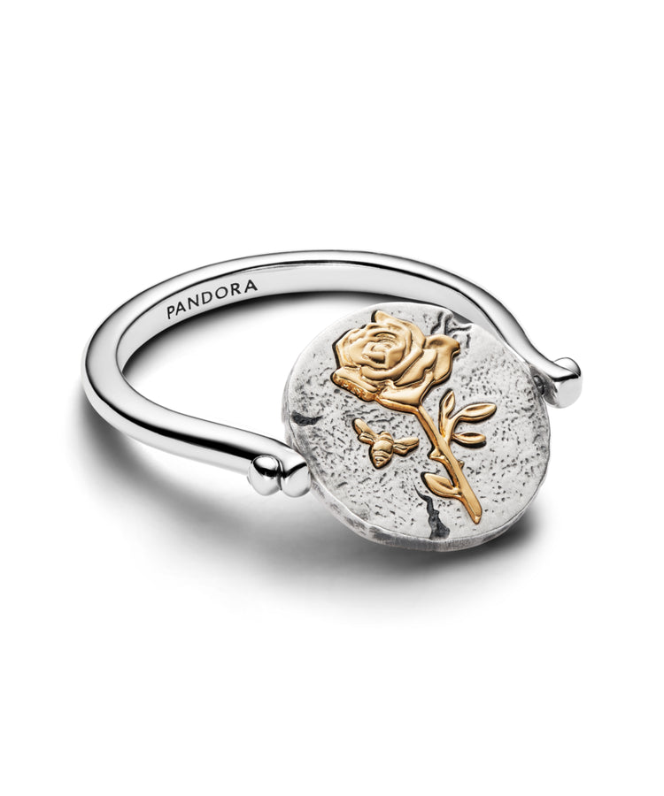 Anel Pandora Medalhão Reversível Rosa