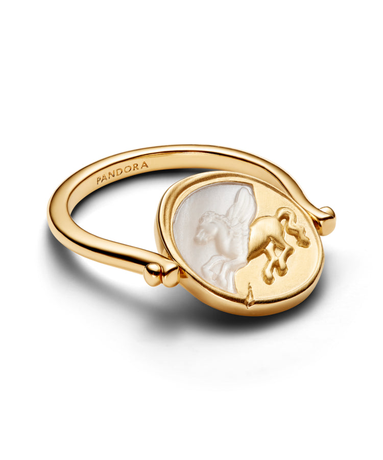 Anel Pandora Medalhão Reversível Pégaso